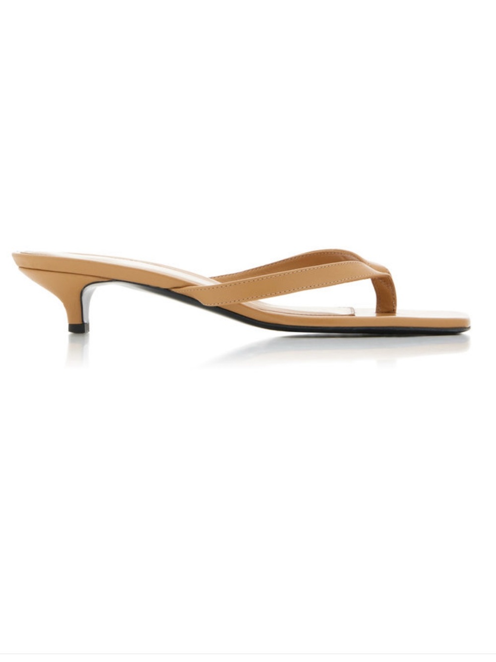 Toteme The Flip Flop Leather Heels Tan